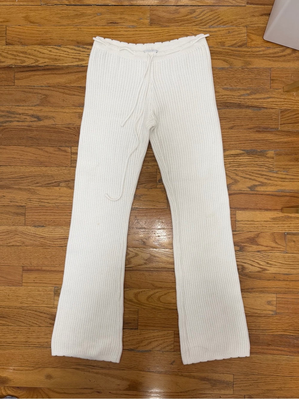 I.AM.GIA White Ribbed Knit Flare Pants - Size XS